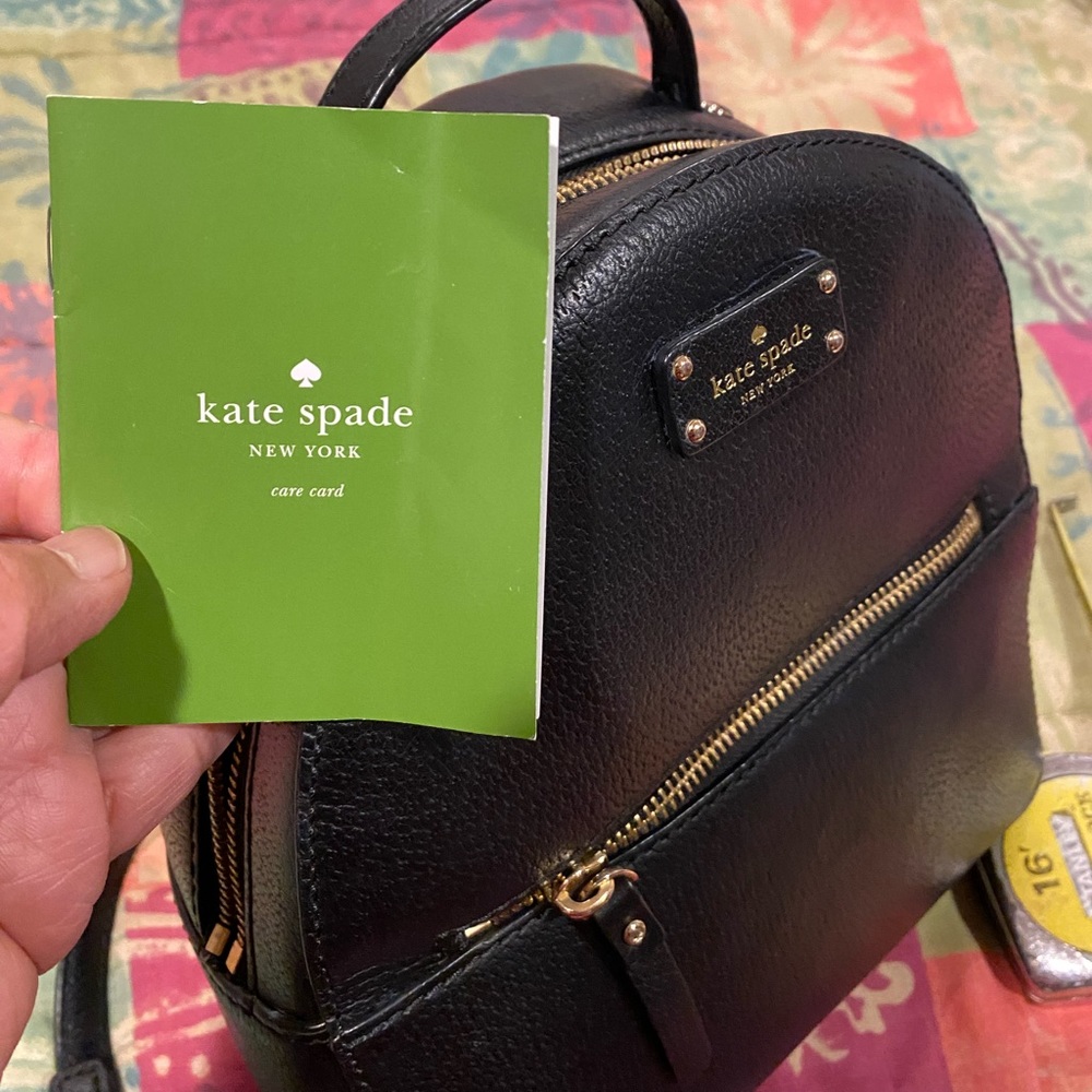 Kate spade. Womens back pack. Black leather. Great condition